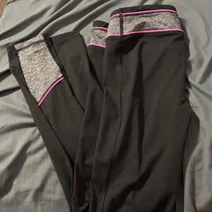 VSX Black Leggings with Gray and Pink Highlights